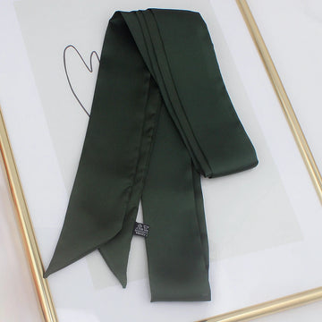 Popxstar Long Skinny Hair Scarf For Women Silk Satin Headband Cute Neckerchief Solid Colors  Fashion Bag Scarves For Ladies